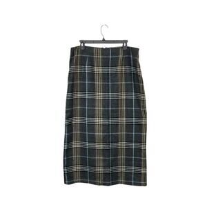 VTG Early 90s Plaid Tartan Maxi Skirt Grey Size 16 X-Large Wildlife Sportswear